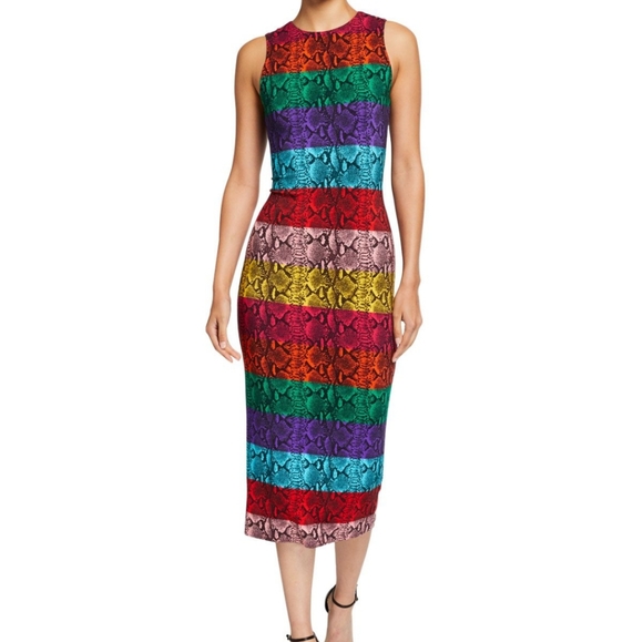 ALICE + OLIVIA Snake Print Midi Dress - Picture 6 of 12